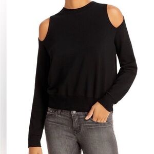Monrow Black Peekabo Shoulder Sweatshirt